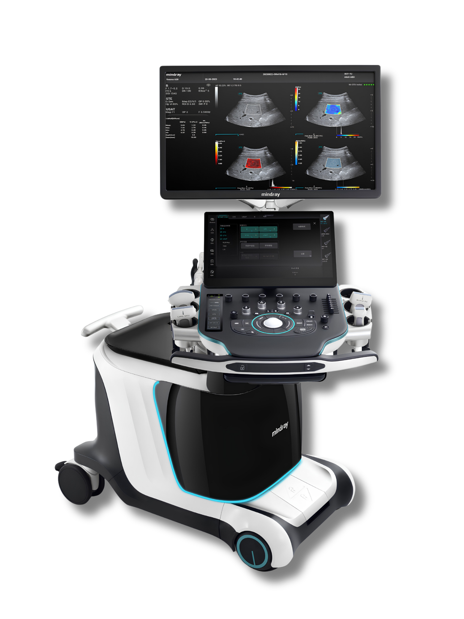 Mindray Resona A20 premium veterinaire echografie scanner op verrijdbaar platform met groot scherm