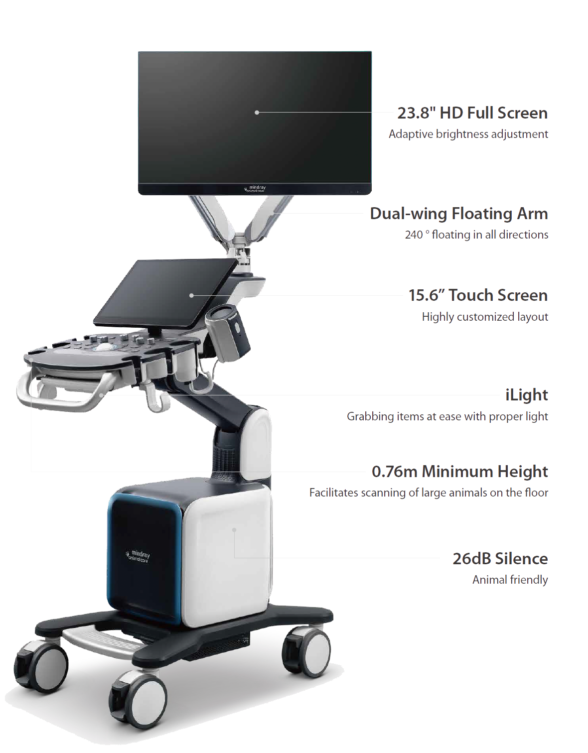 Mindray Vetus 80 | High-End Veterinary Ultrasound System - Echomedic Mindray Vetus 80 veterinaire echografie voor abdominale en cardiale onderzoeken bij dieren.