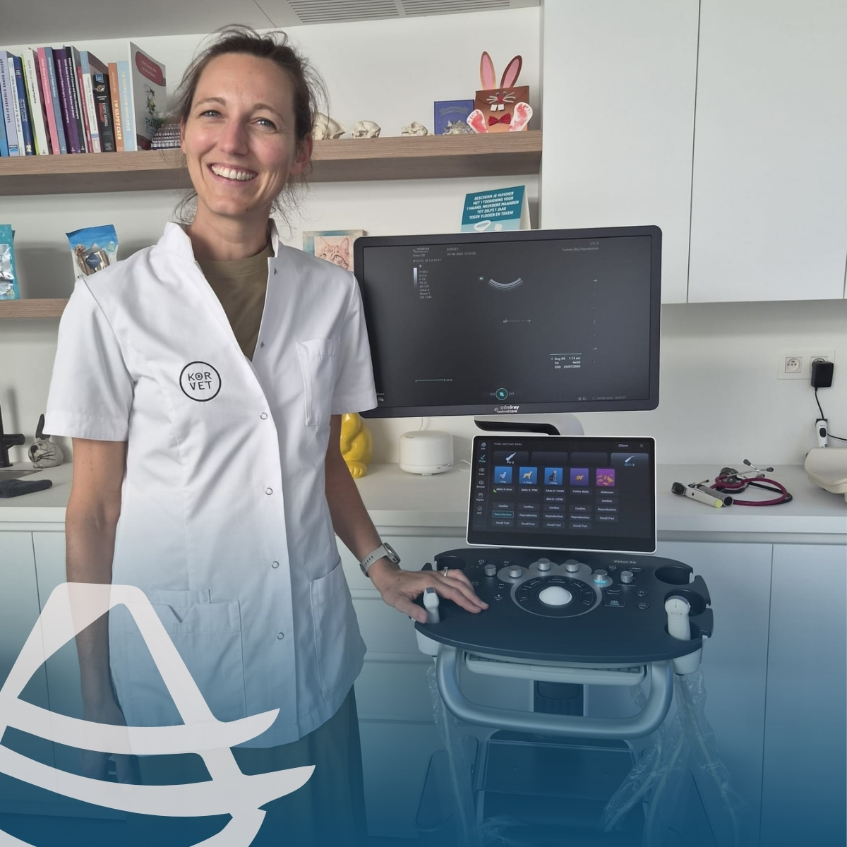 Het Echomedic-team mocht DAP Korvet begeleiden bij de overstap naar een Mindray Vetus 50 voor abdominale echografie en echocardiografie.