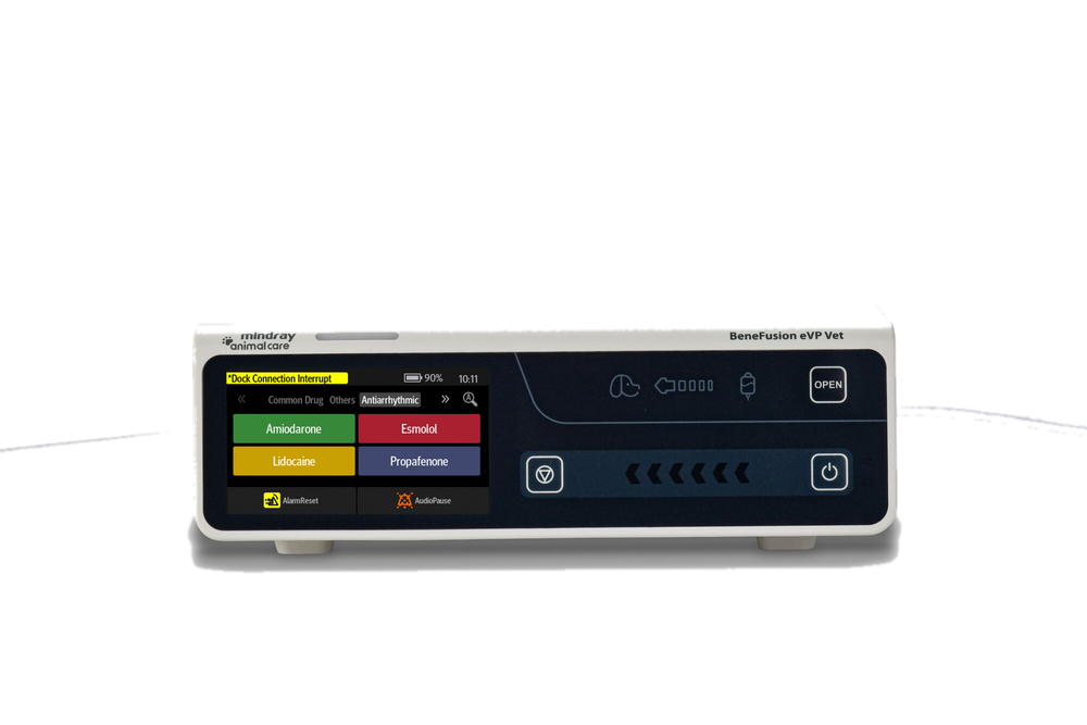 De Mindray BeneFusion eVP Vet is een volumetrische infuuspomp voor vloeistoftherapie, sondevoeding en bloedtransfusie. Met SmartAIR™-luchtbeldetectie vanaf 15 microliter, kleurcodering van de medicatie, tien infusiemodi en aansluiting op het eDS docking station.