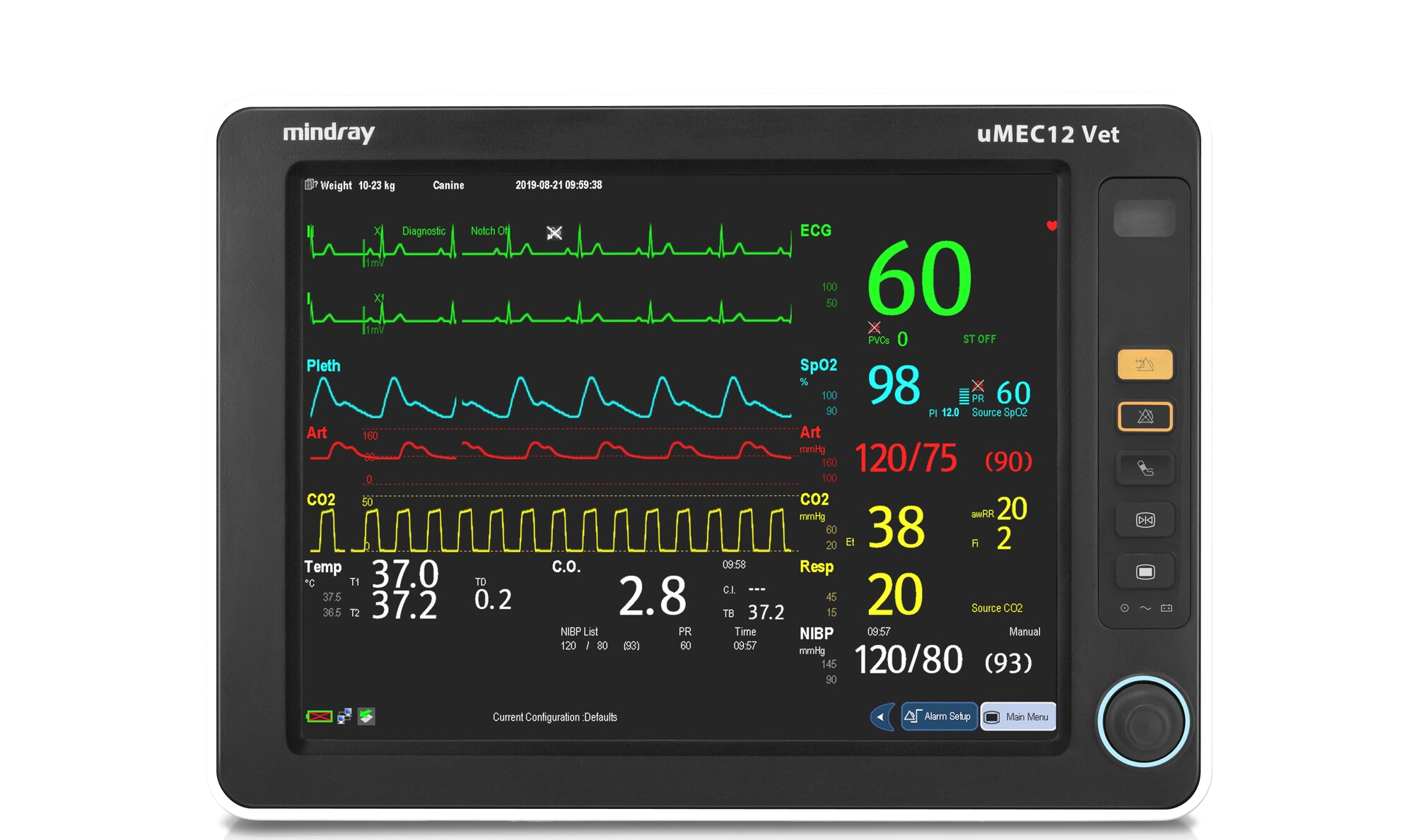 Mindray uMEC12 Vet Mindray uMEC12 Vet veterinaire patiëntmonitor