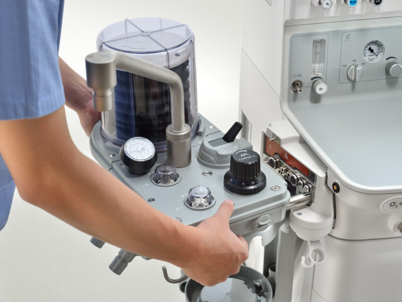 Mindray WATO EX-65 Pro Vet Mindray WATO EX-65 Pro Vet anesthesietoestel — detailbeeld